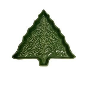 hallmark green christmas tree serving plate bowl